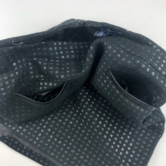 Gap Black Mini Skirt Cotton Blend Textured Faux Leather Size 6 - Picture 5 of 13